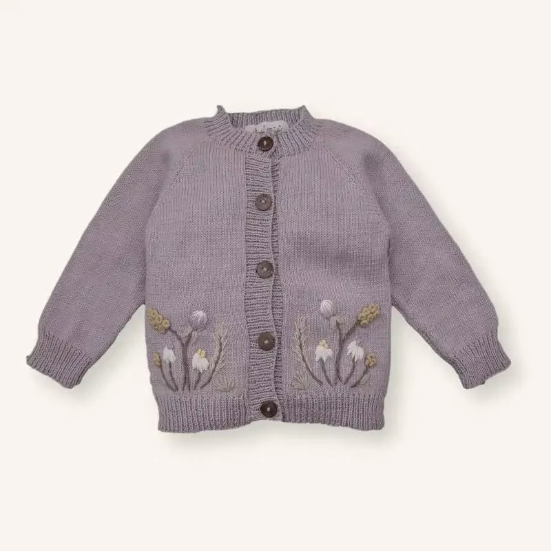 Kids Sweater Shirley Bredal Brand Girls Winter Clothes New Autumn Toddler Cardigan Embroidery Cotton Soft Baby Boys Knit Tops