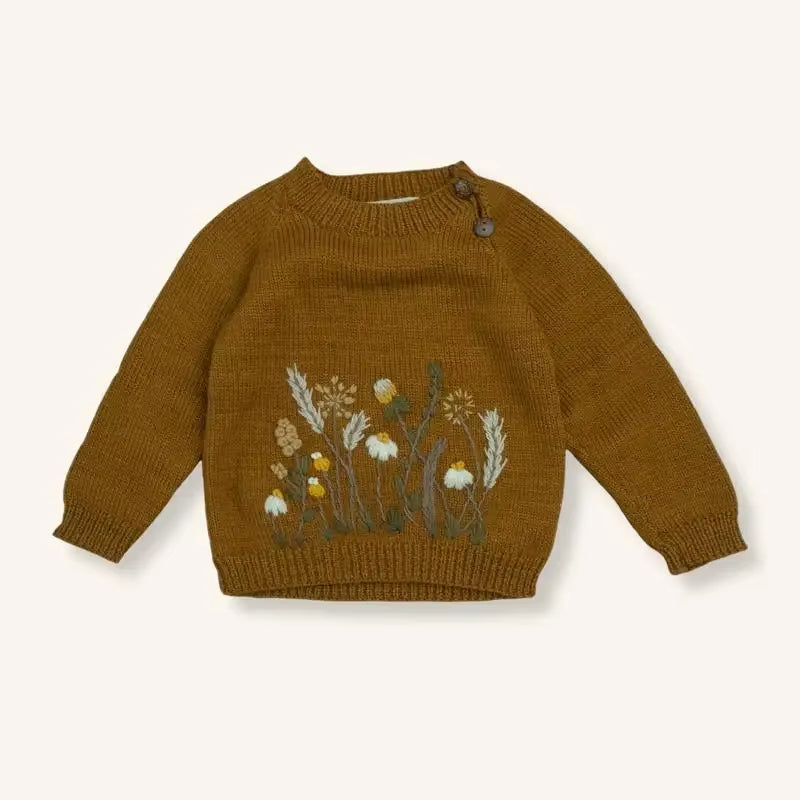 Kids Sweater Shirley Bredal Brand Girls Winter Clothes New Autumn Toddler Cardigan Embroidery Cotton Soft Baby Boys Knit Tops
