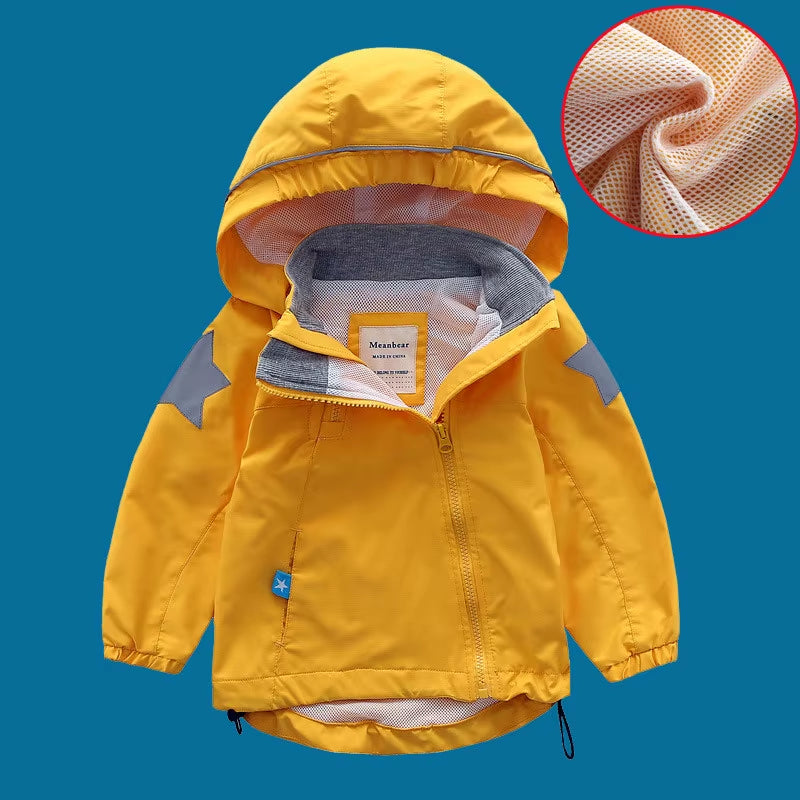 New Style Spring Autumn Child Kid Clothes Baby Girls Boys Double-Deck Windproof Waterproof Outwear Inner Polar Fleece
