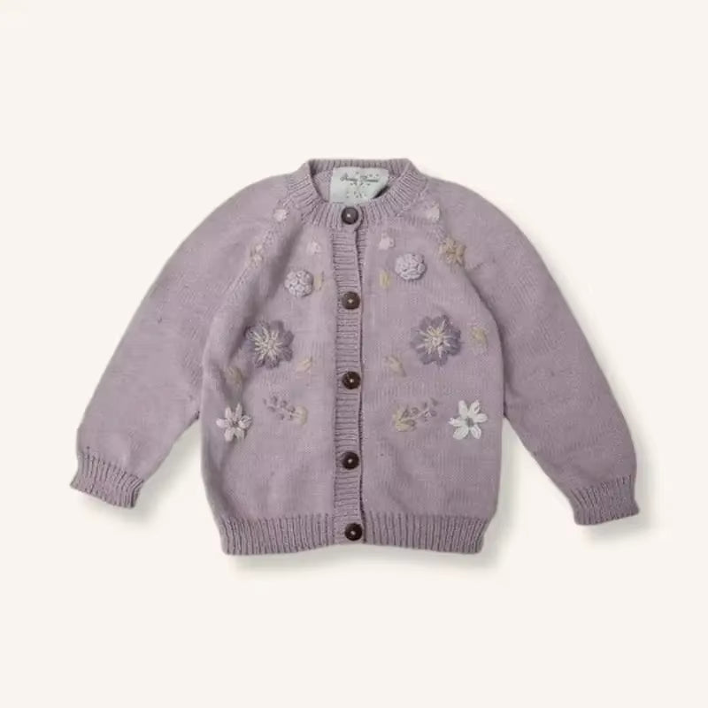 Kids Sweater Shirley Bredal Brand Girls Winter Clothes New Autumn Toddler Cardigan Embroidery Cotton Soft Baby Boys Knit Tops