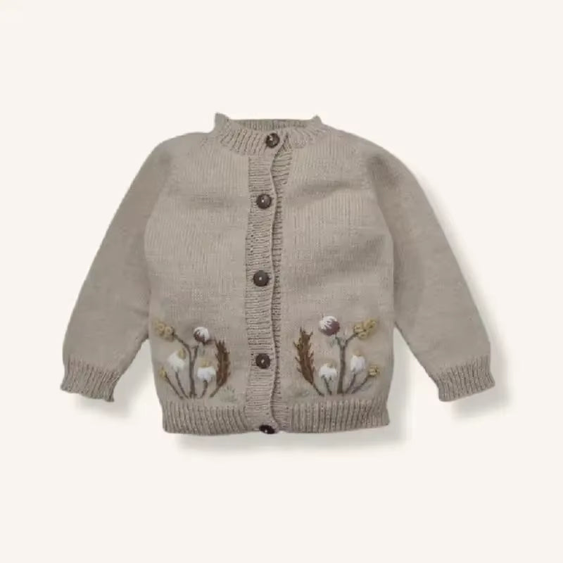 Kids Sweater Shirley Bredal Brand Girls Winter Clothes New Autumn Toddler Cardigan Embroidery Cotton Soft Baby Boys Knit Tops