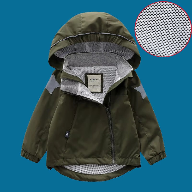 New Style Spring Autumn Child Kid Clothes Baby Girls Boys Double-Deck Windproof Waterproof Outwear Inner Polar Fleece