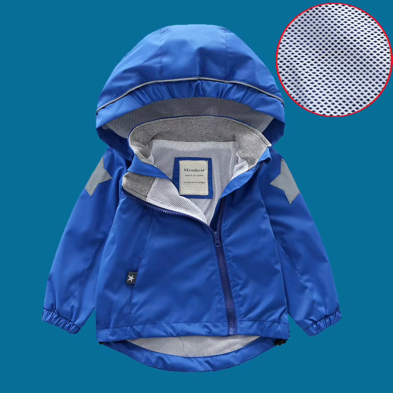 New Style Spring Autumn Child Kid Clothes Baby Girls Boys Double-Deck Windproof Waterproof Outwear Inner Polar Fleece