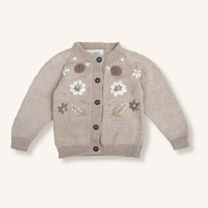 Kids Sweater Shirley Bredal Brand Girls Winter Clothes New Autumn Toddler Cardigan Embroidery Cotton Soft Baby Boys Knit Tops