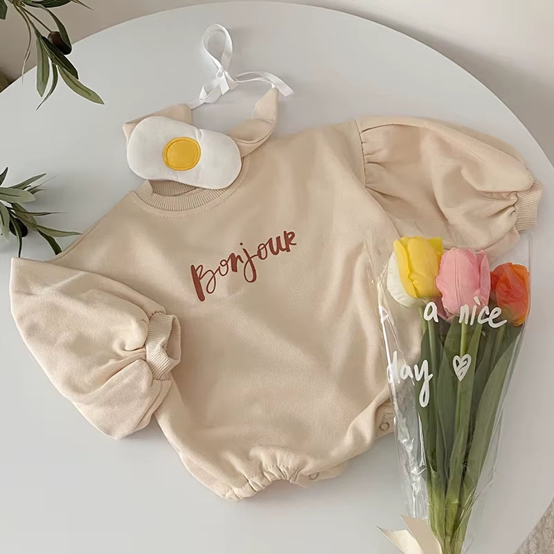 New 2024 Baby Girls Boys Bodysuits Spring Baby Simple Embroidery Loose Package Fart Creeper Sweater Autumn Baby Bodysuit Clothes