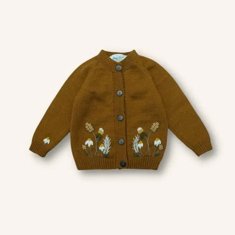 Kids Sweater Shirley Bredal Brand Girls Winter Clothes New Autumn Toddler Cardigan Embroidery Cotton Soft Baby Boys Knit Tops