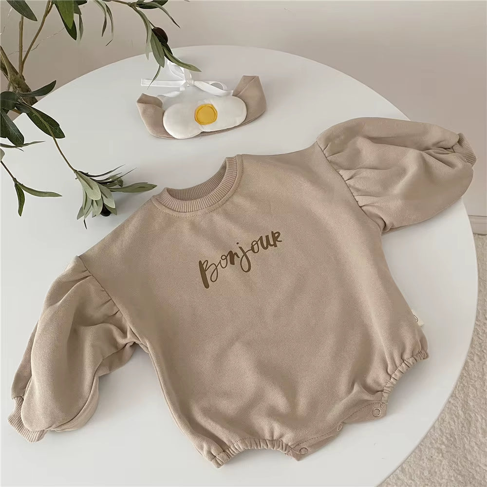 New 2024 Baby Girls Boys Bodysuits Spring Baby Simple Embroidery Loose Package Fart Creeper Sweater Autumn Baby Bodysuit Clothes