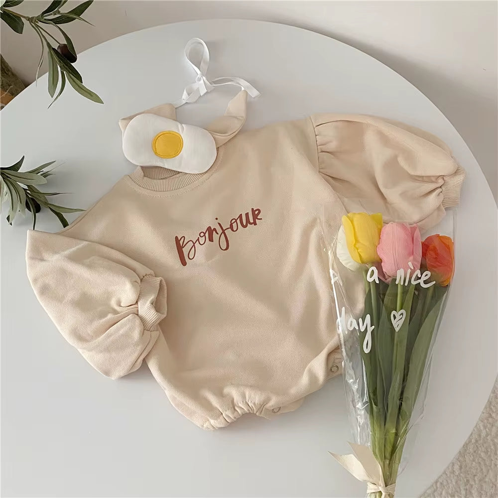 New 2024 Baby Girls Boys Bodysuits Spring Baby Simple Embroidery Loose Package Fart Creeper Sweater Autumn Baby Bodysuit Clothes